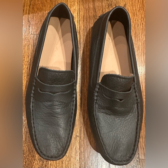 NWT MENS LACOSTE BLACK LEATHER CLASSIC STYLE DRIVING LOAFER SHOE W BOX - SIZE 10 main image 5